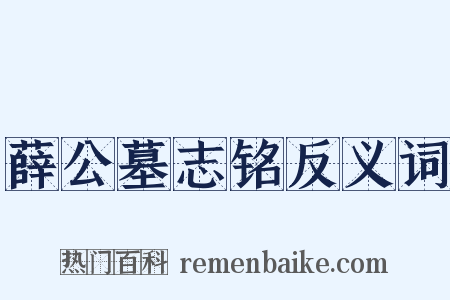 薛公墓志铭反义词是什么意思的图片
